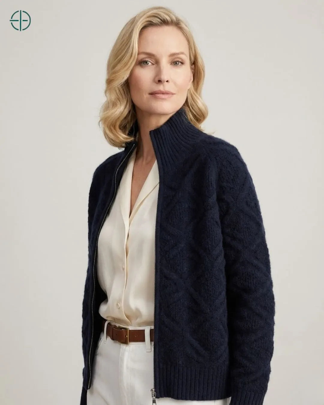Suéter Feminino Florença Azul 100% Cashmere | Rest Money™