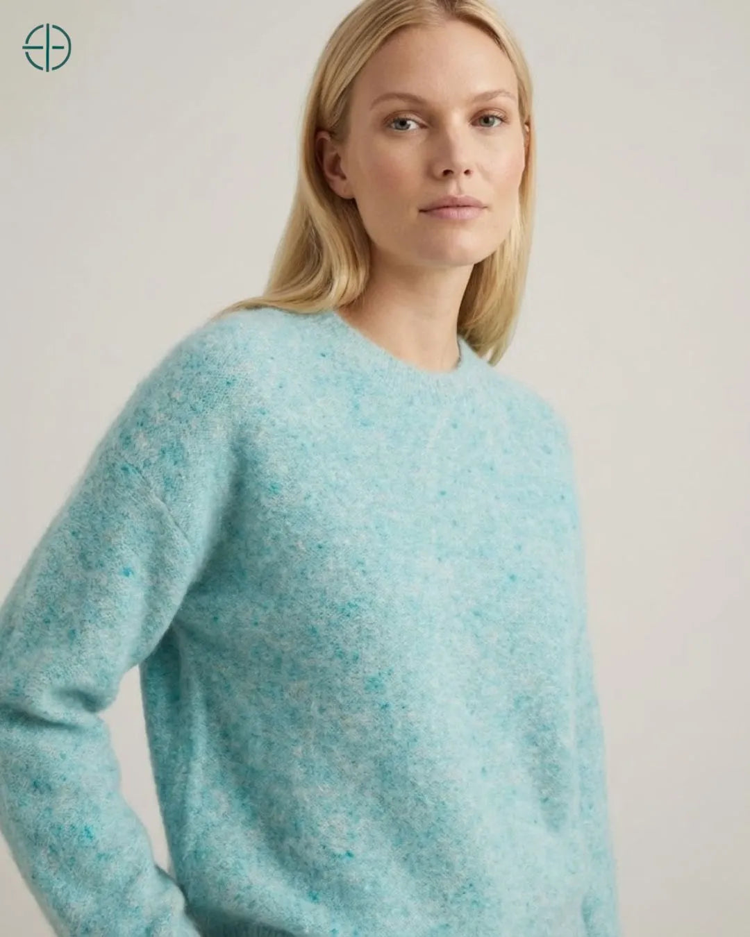 Suéter Feminino Isabella Azul 100% Cashmere | Rest Money™