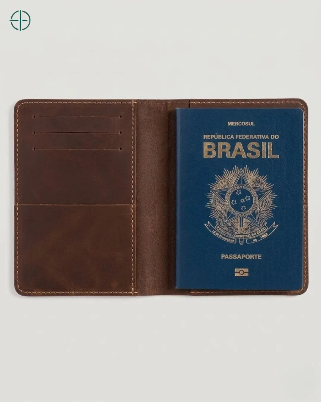 Porta Passaporte Masculino Sidney Marrom 100% Couro Legítimo | Rest Money™
