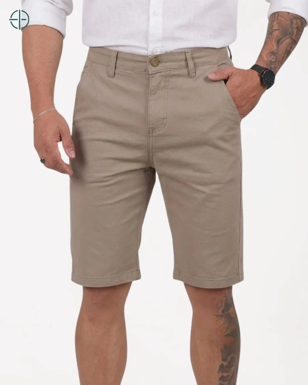 Bermuda de Alfaiataria Off-White | Rest Money™