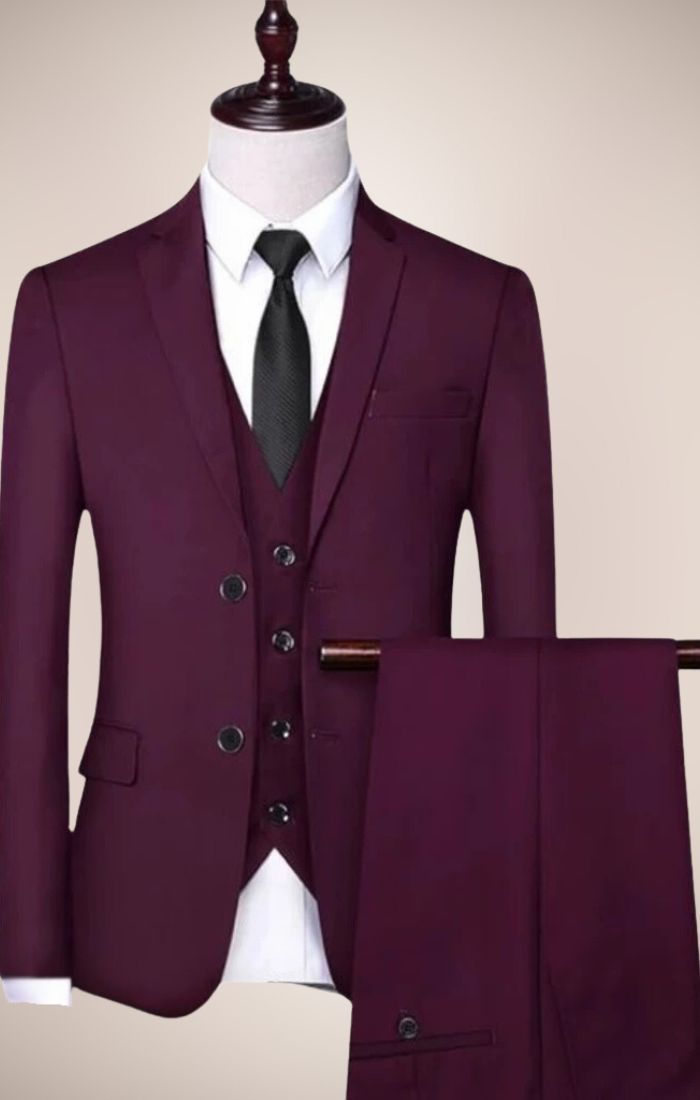 Blazer + Calça Slim Bordo - Corte Italiano