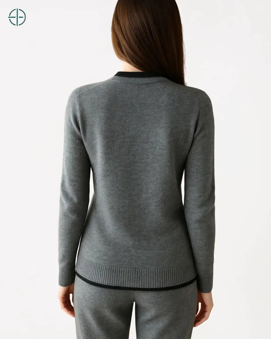 Jaqueta com Debrum Contrastante 100% Caxemira | Rest Money™