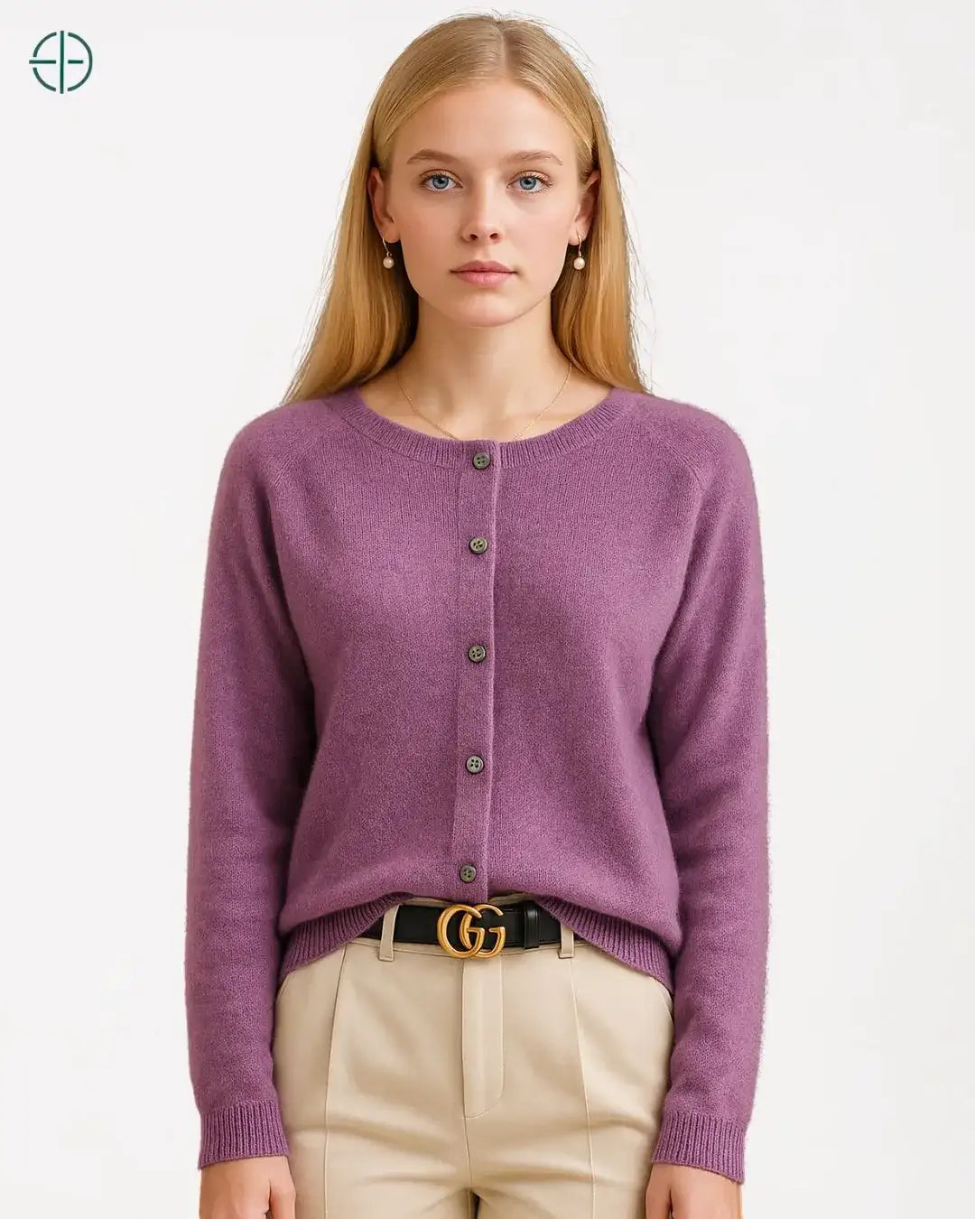 Suéter de Botões Gola Redonda 100% Caxemira | Rest Money™