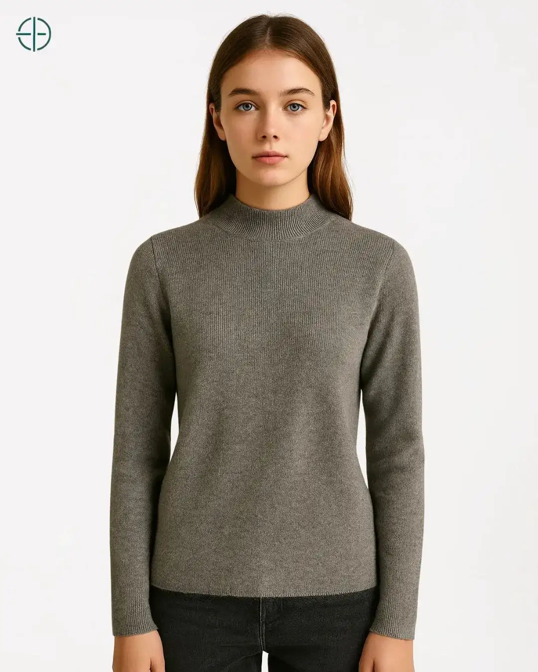 Suéter Gola Alta Canelado 100% Caxemira | Rest Money™