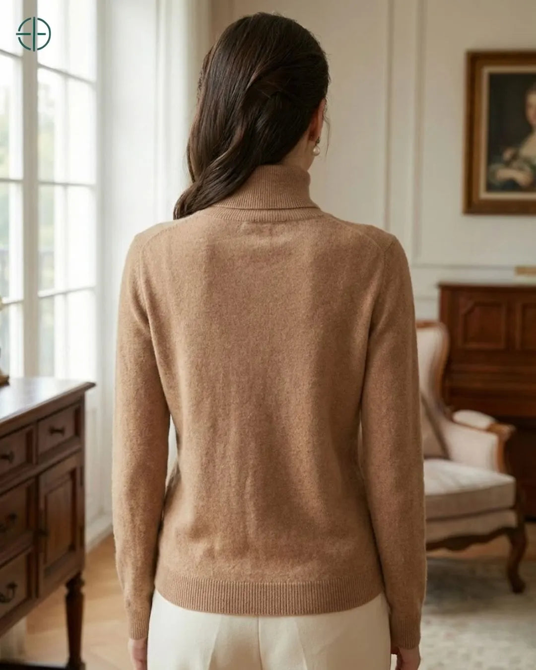 Suéter Feminino Gola Alta 100% Caxemira | Rest Money™