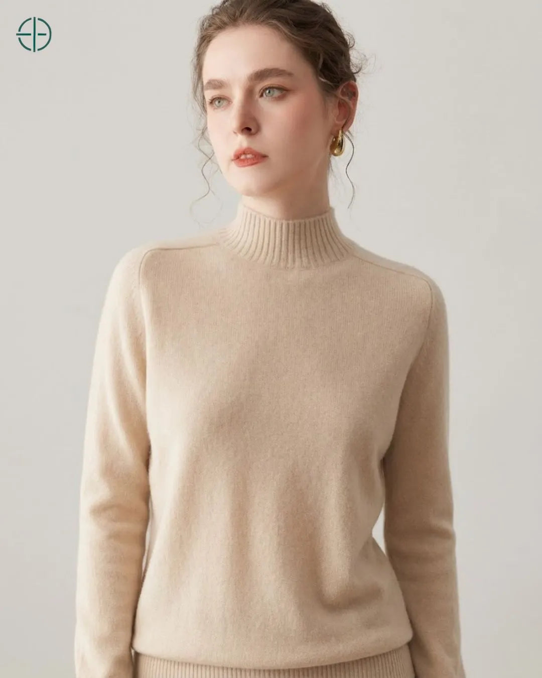 Suéter Feminino Positano Bege 100% Cashmere | Rest Money™
