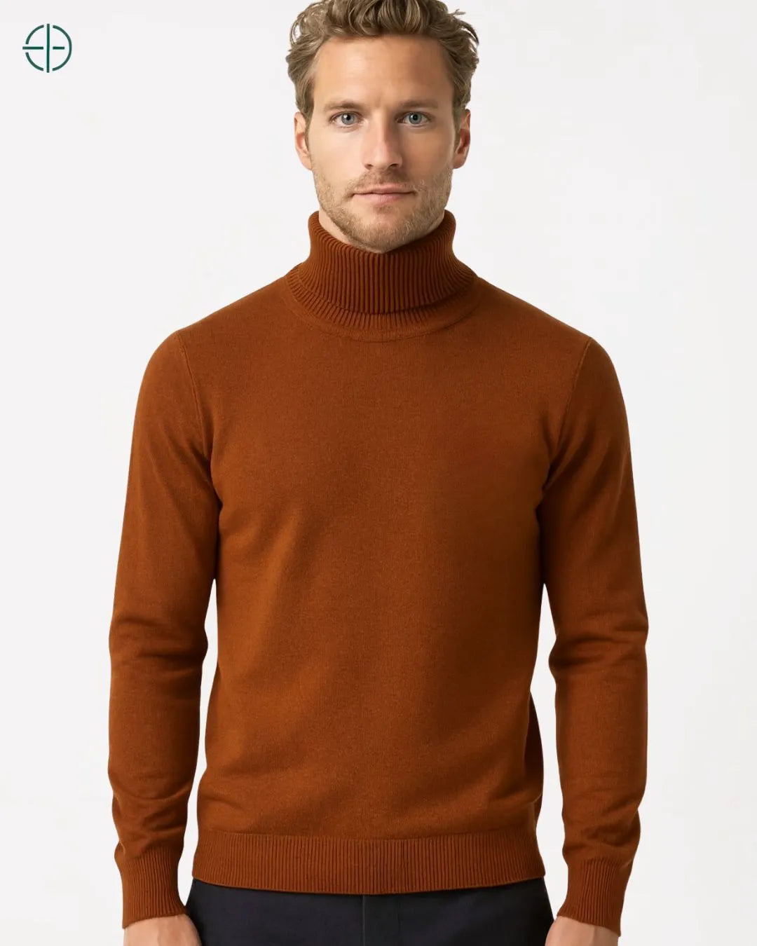 Suéter Gola Alta Masculino Marrom | Rest Money™