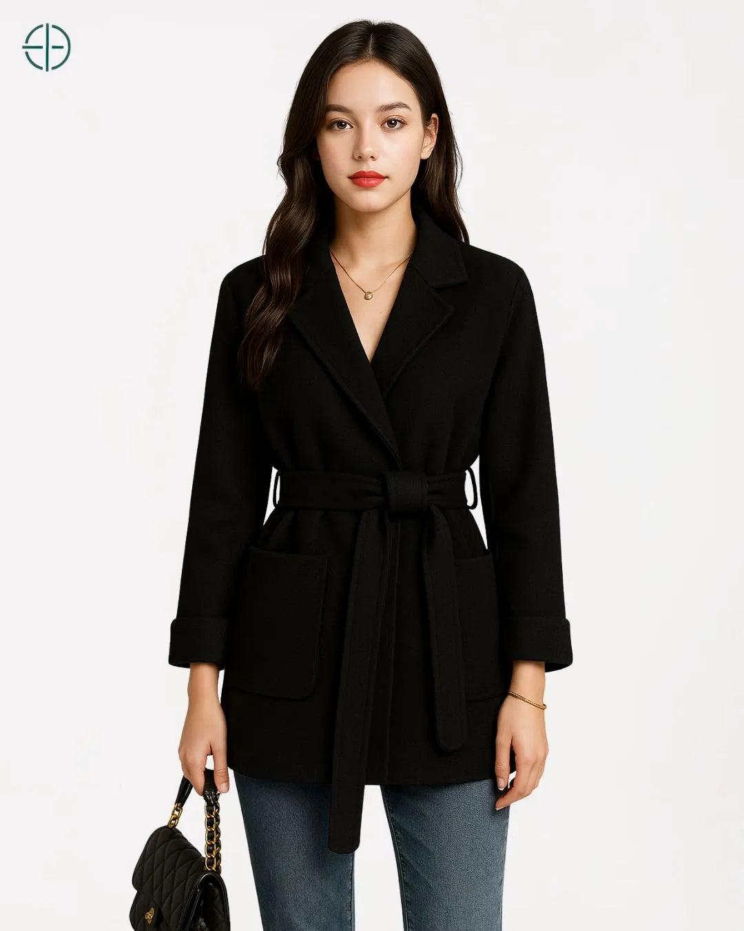 Blazer Longo com Cinto 100% Caxemira | Rest Money™