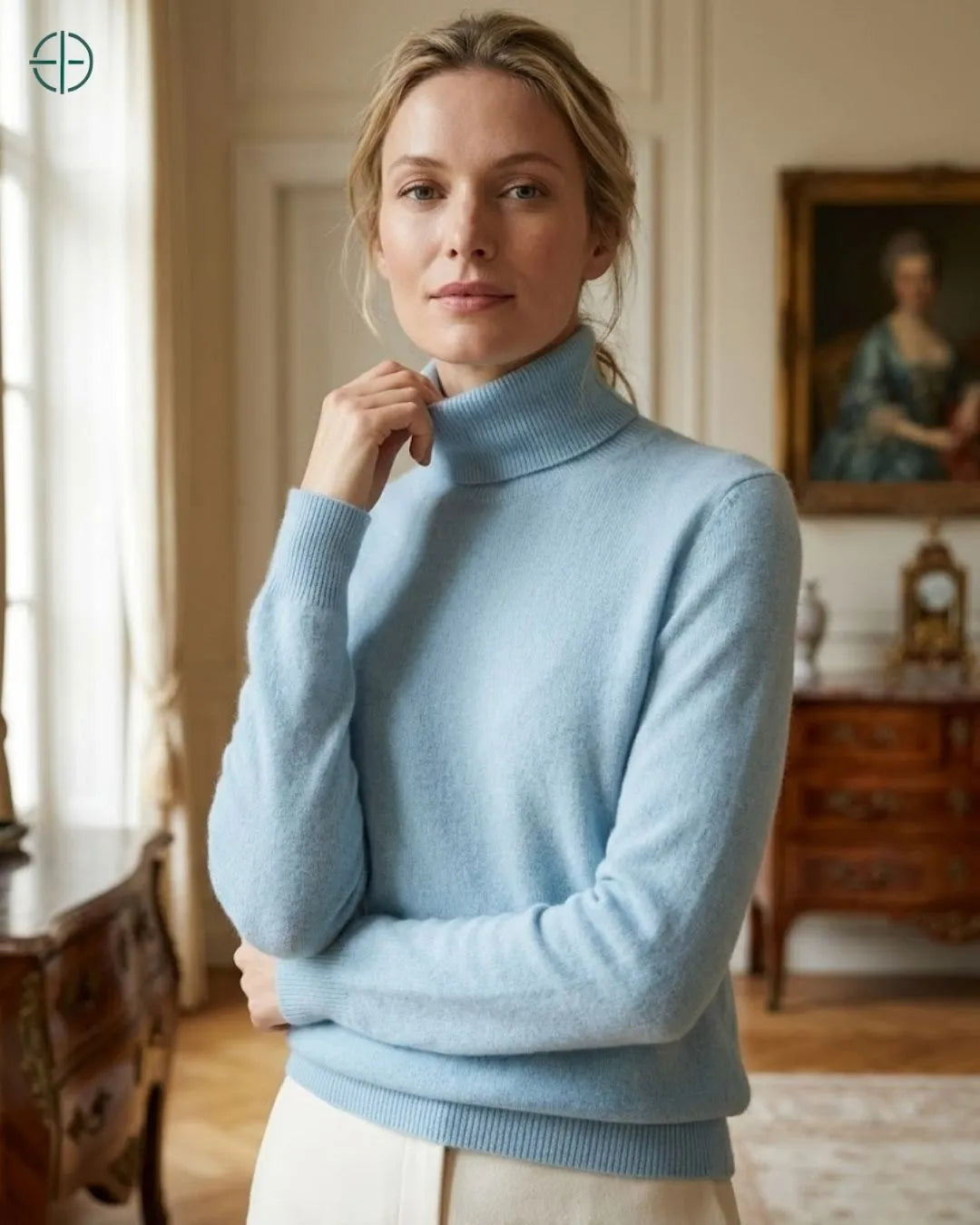 Suéter Feminino Gola Alta 100% Caxemira | Rest Money™