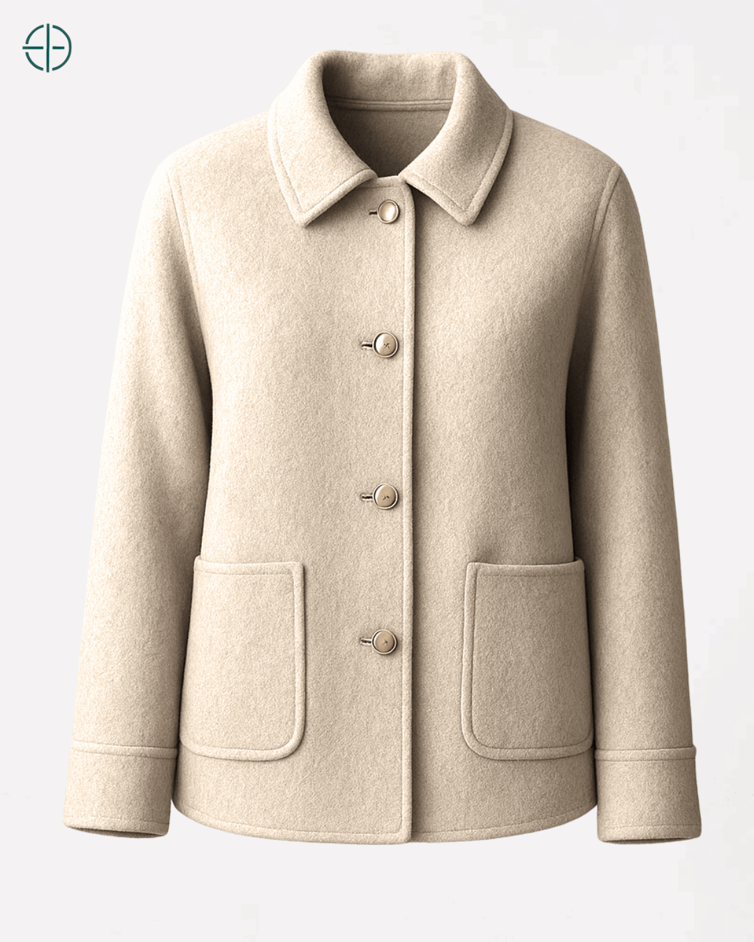 Jaqueta de Botões e Bolsos Quadrados 100% Caxemira | Rest Money™