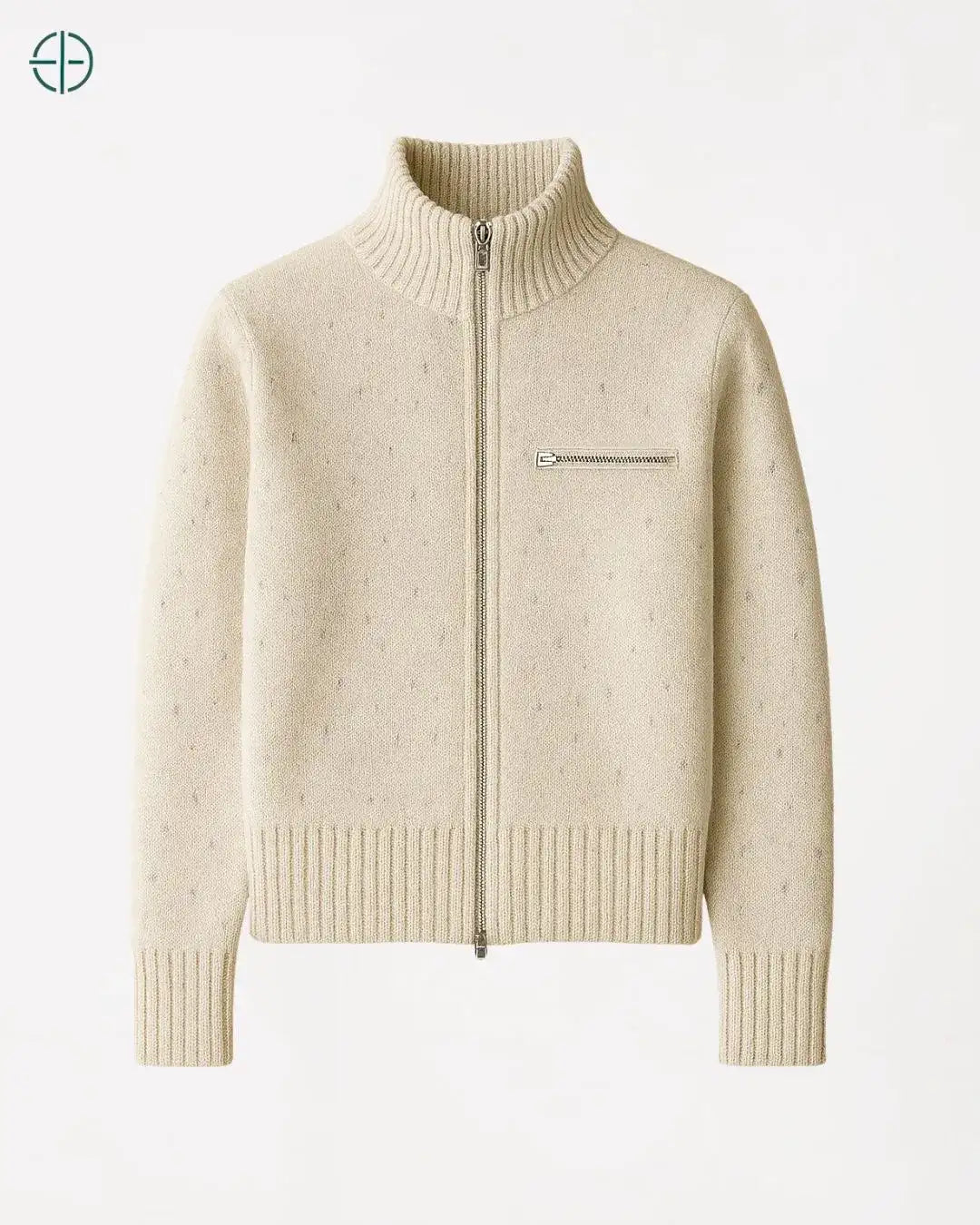 Jaqueta com Zíper e Bolso Frontal 100% Caxemira | Rest Money™