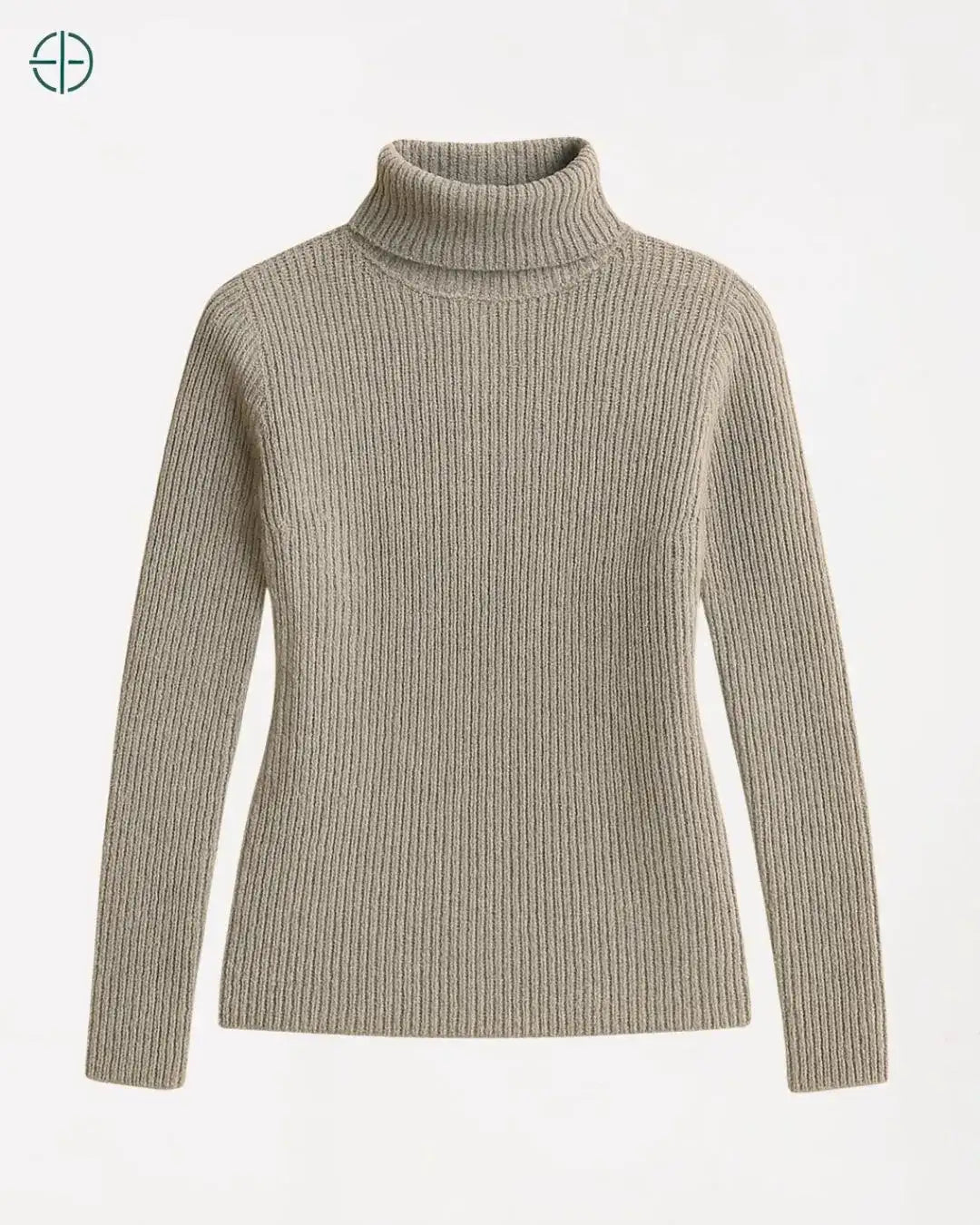 Suéter Gola Alta Canelado Slim 100% Caxemira | Rest Money™