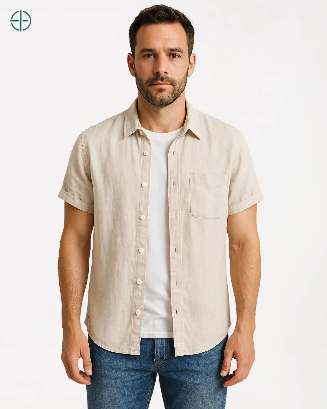 Camisa 100% Linho Manga Curta | Rest Money™