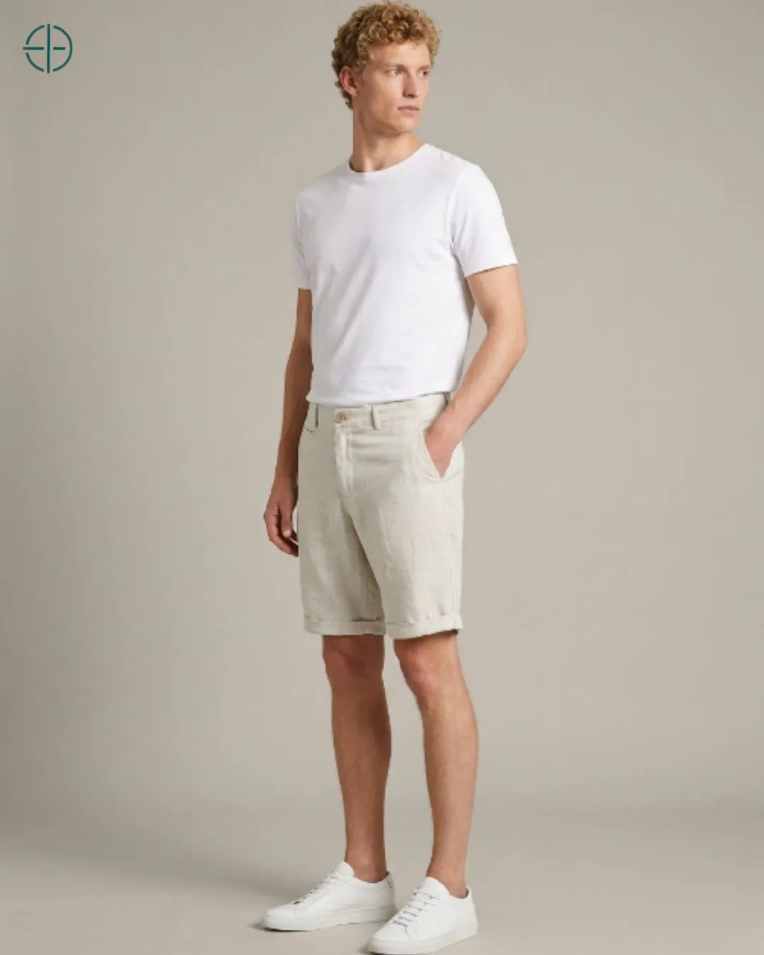 Bermuda 100% Linho Belga Masculina | Rest Money™