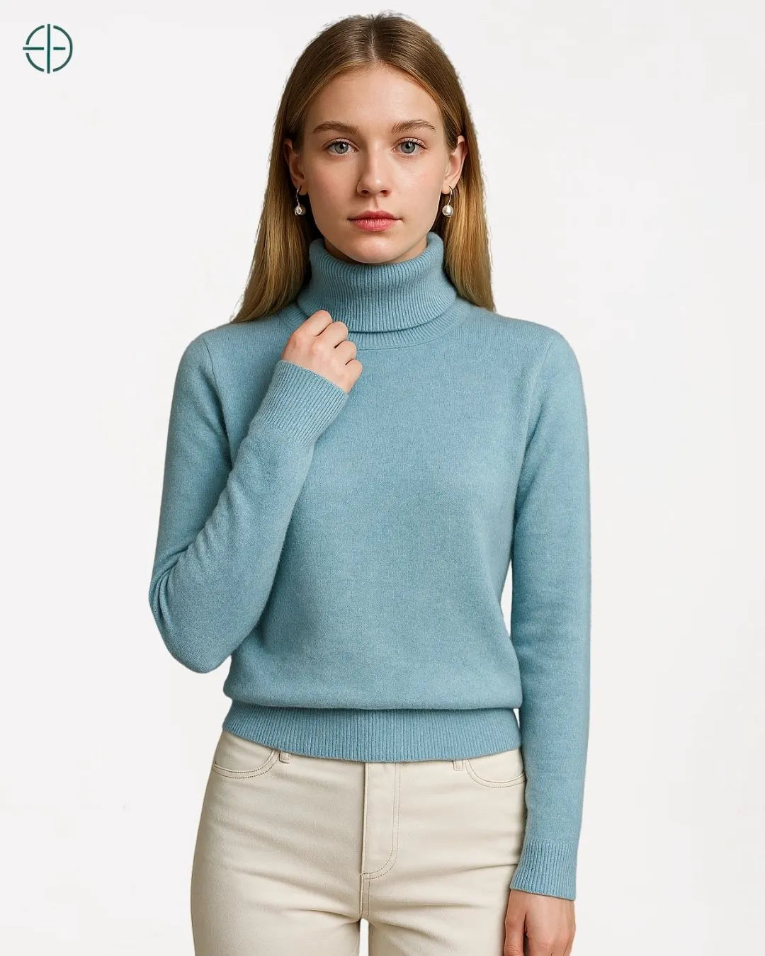 Suéter Feminino Gola Alta 100% Caxemira | Rest Money™