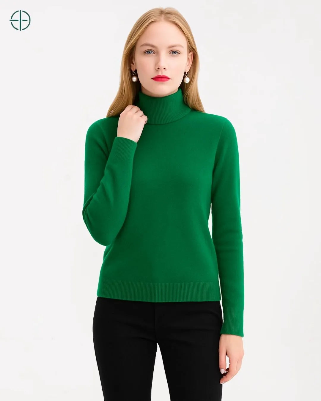 Suéter Feminino Gola Alta 100% Caxemira | Rest Money™