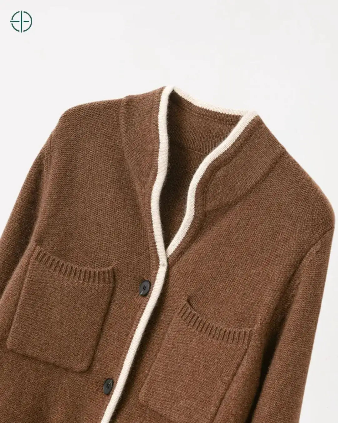 Jaqueta com Debrum Contrastante 100% Caxemira | Rest Money™