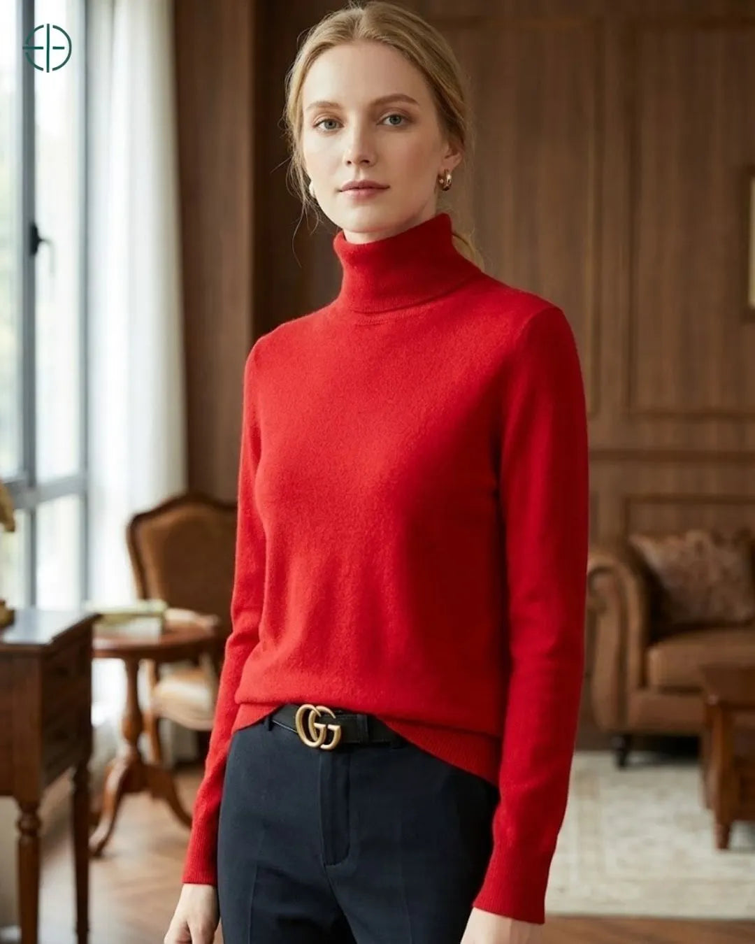 Suéter Feminino Gola Alta 100% Caxemira | Rest Money™