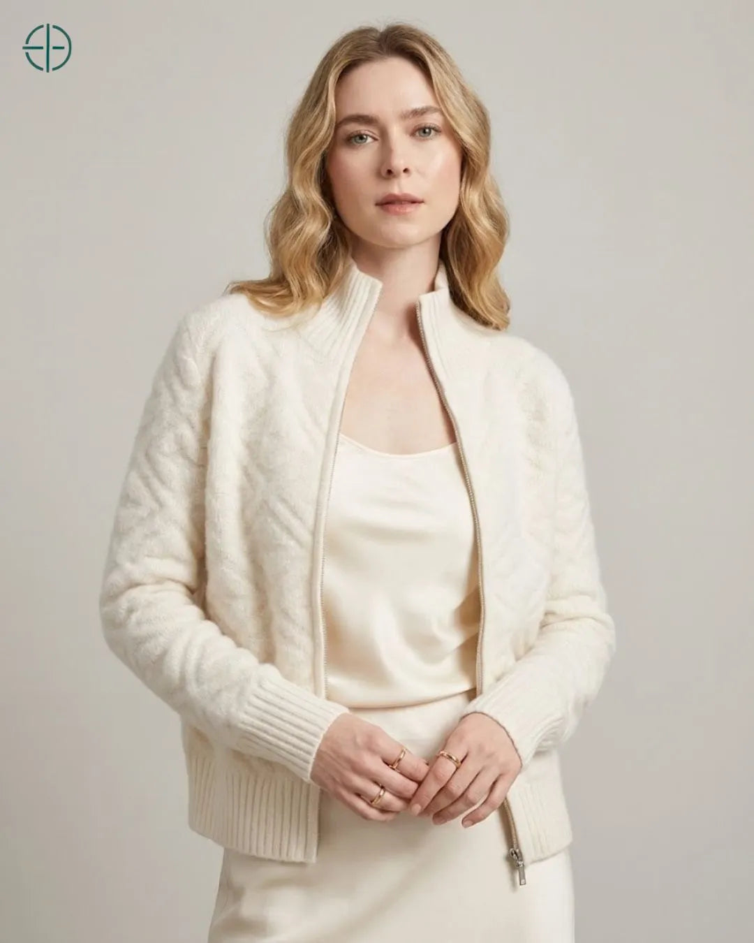 Suéter Feminino Florença Branco 100% Cashmere | Rest Money™