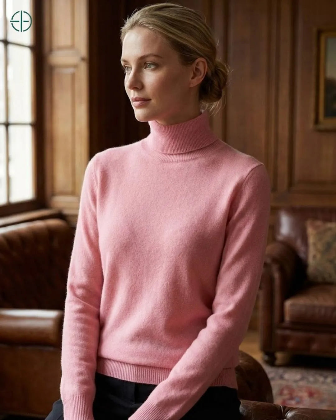 Suéter Feminino Gola Alta 100% Caxemira | Rest Money™