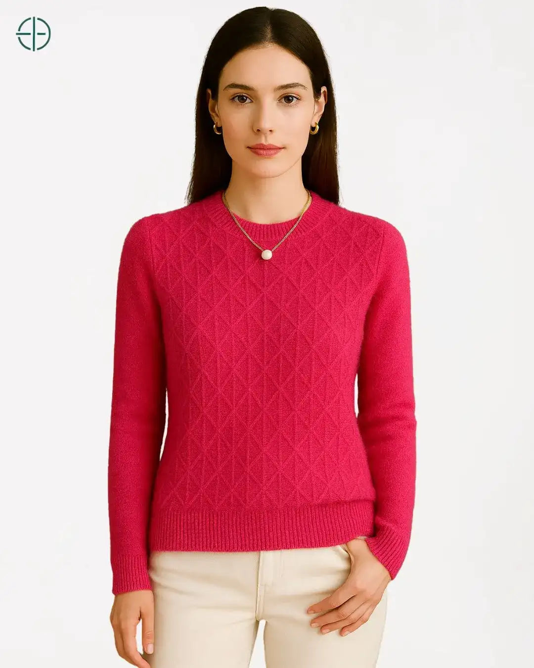 Suéter Gola Redonda Texturizado 100% Caxemira | Rest Money™