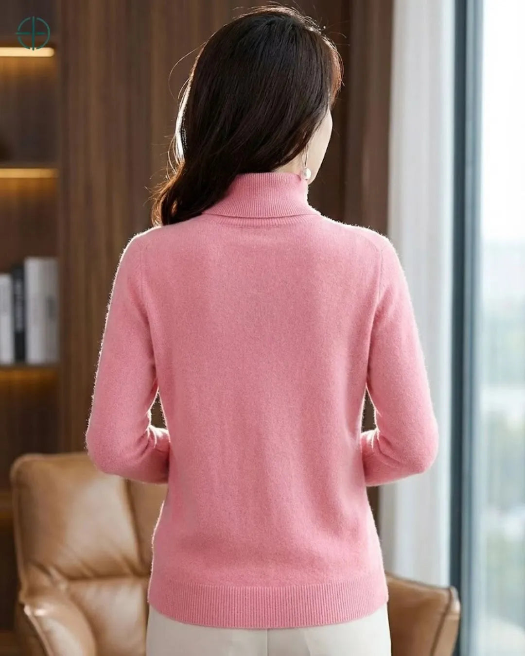 Suéter Feminino Gola Alta 100% Caxemira | Rest Money™