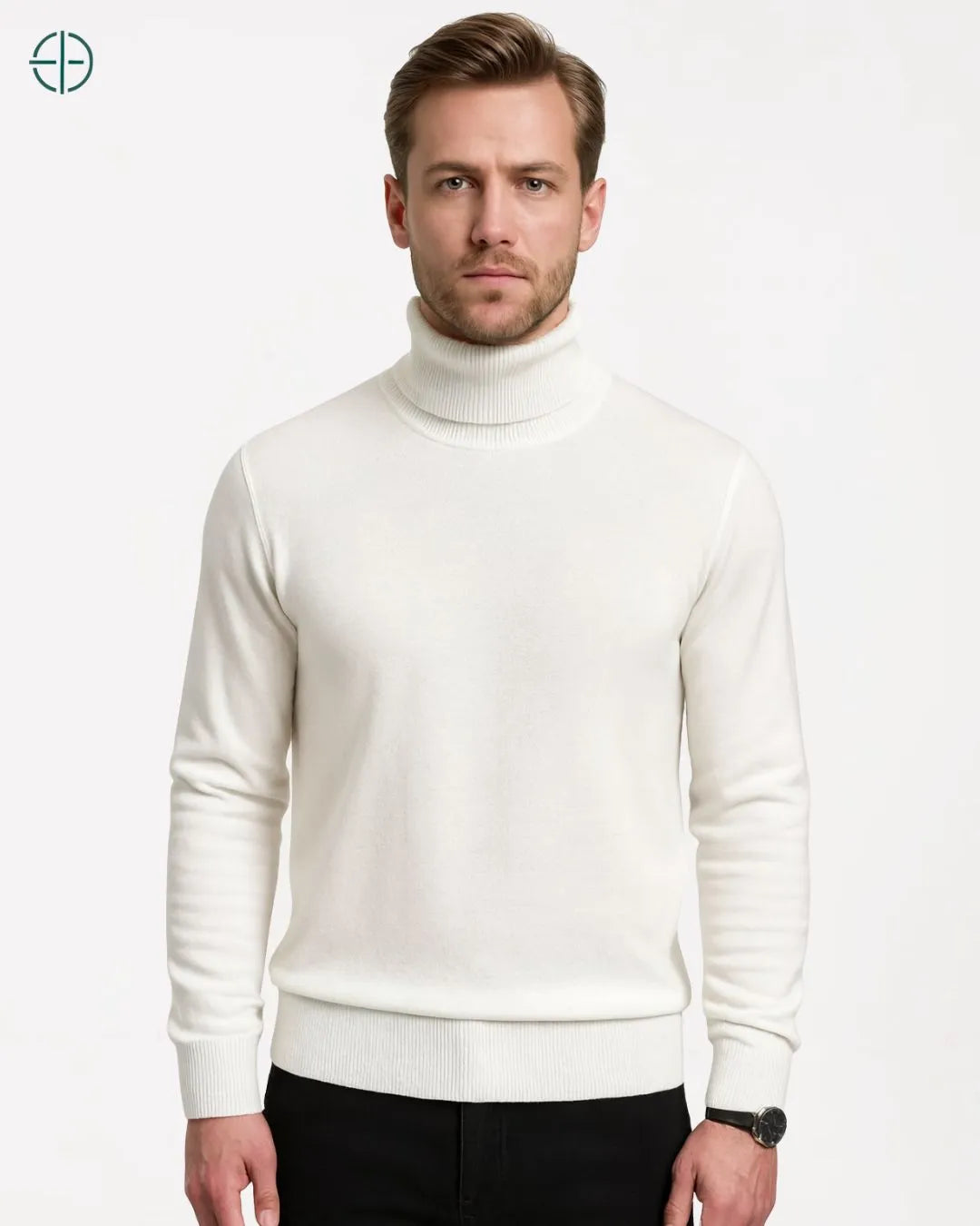 Suéter Gola Alta Masculino Branco | Rest Money™