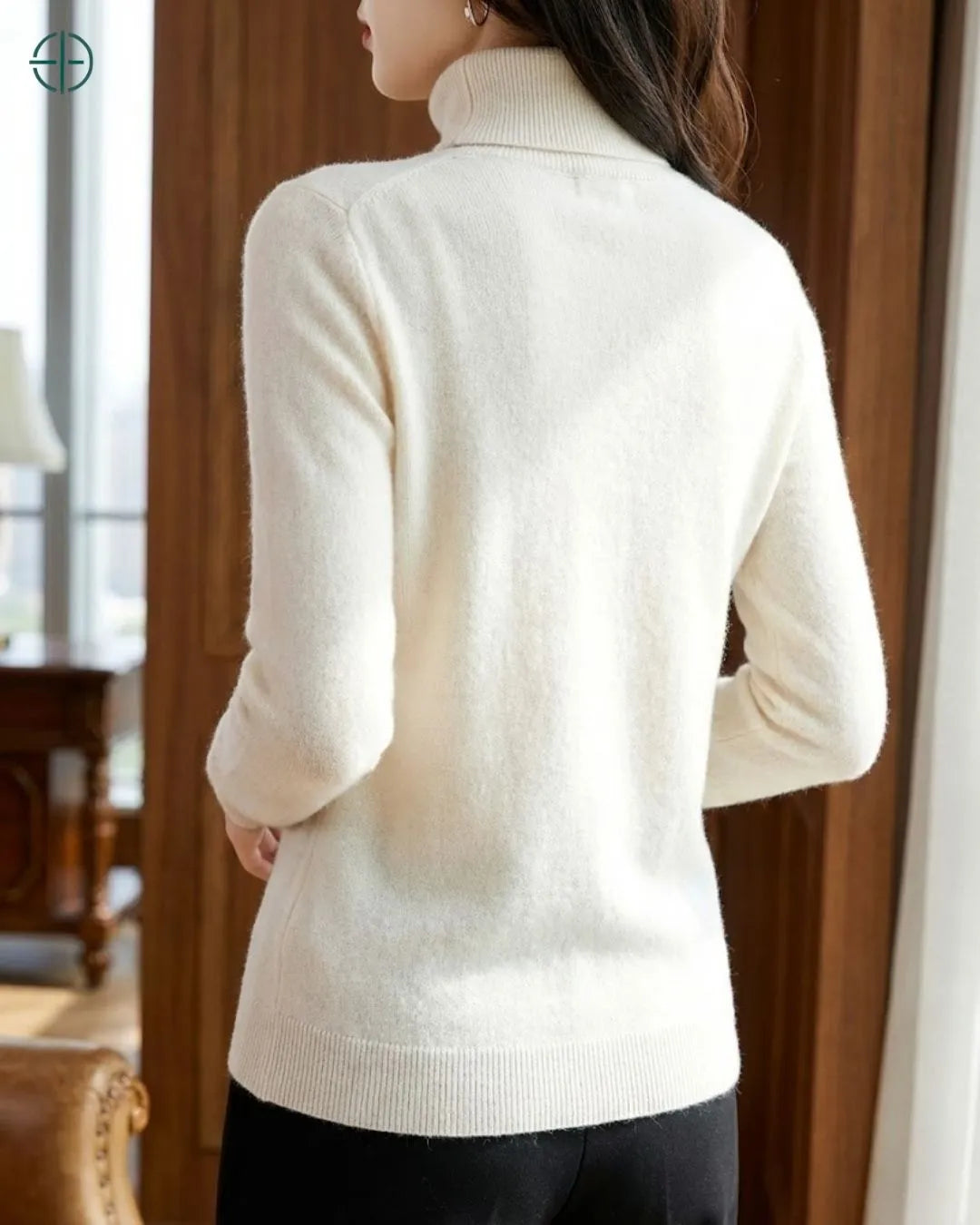Suéter Feminino Gola Alta 100% Caxemira | Rest Money™
