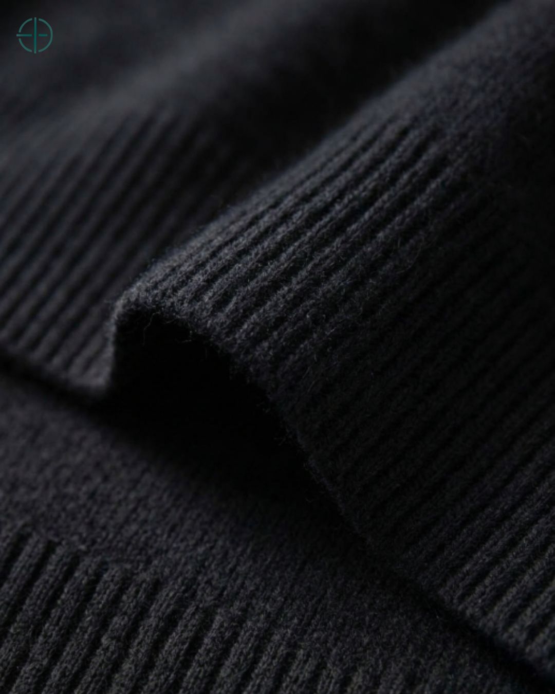 Suéter Meio Zíper Gola Alta Preto 100% Caxemira | Rest Money™