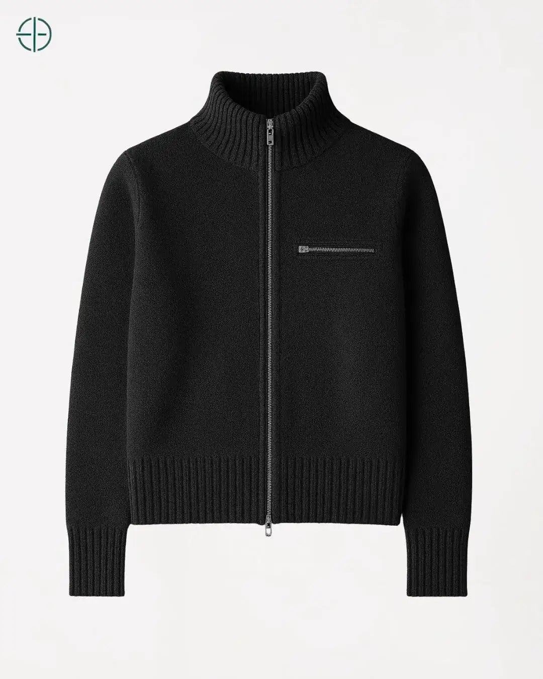 Jaqueta com Zíper e Bolso Frontal 100% Caxemira | Rest Money™