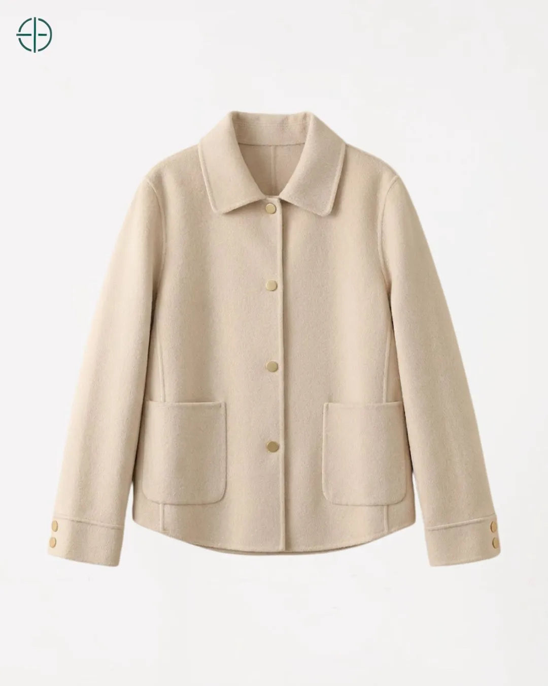 Jaqueta de Botões e Bolsos Quadrados 100% Caxemira | Rest Money™