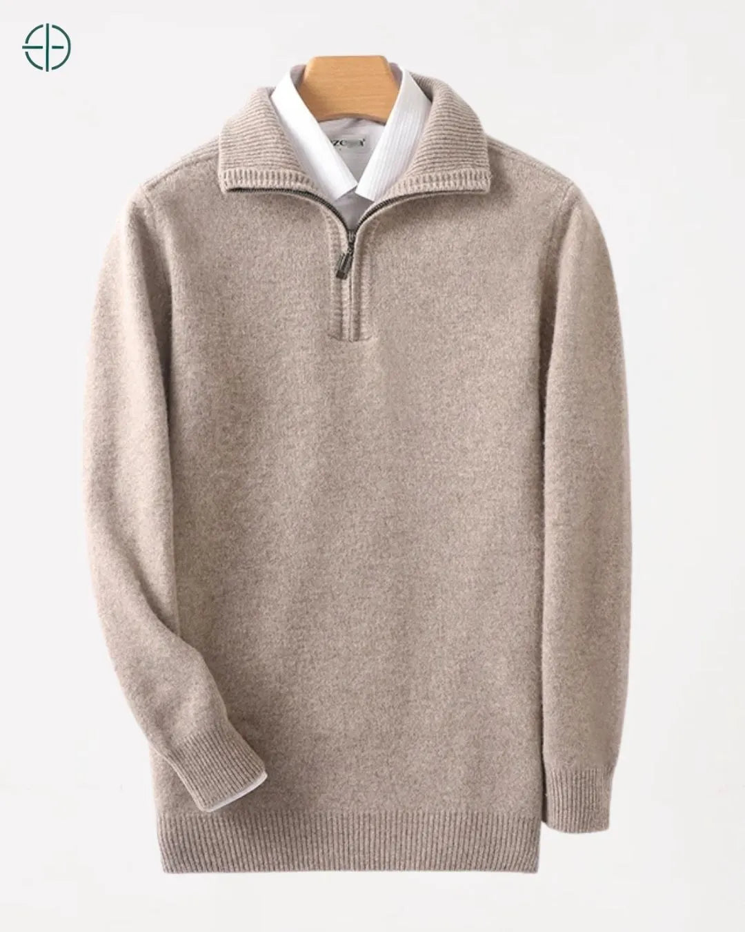 Pulôver Meio Zíper 100% Caxemira