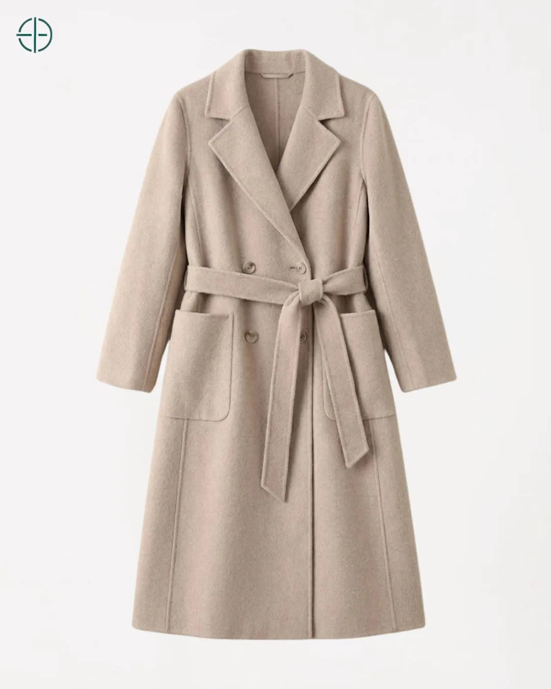 Sobretudo Transpassado com Cinto 100% Caxemira | Rest Money™