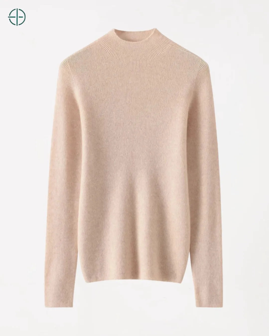 Suéter Gola Alta Canelado 100% Caxemira | Rest Money™