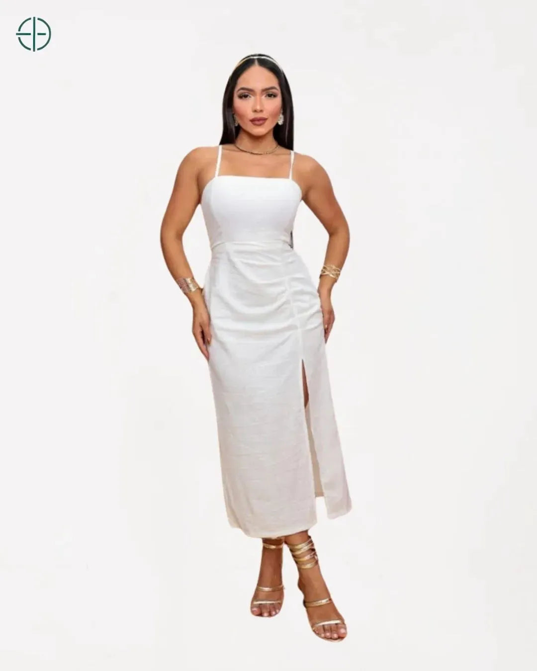 Elegante e confortável, esse vestido midi é perfeito para um look descontraído e sofisticado

