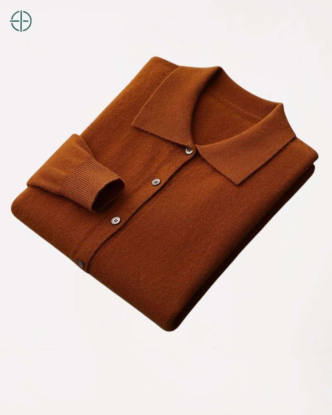 Etiqueta interna que certifica a composição de 100% caxemira pura.

