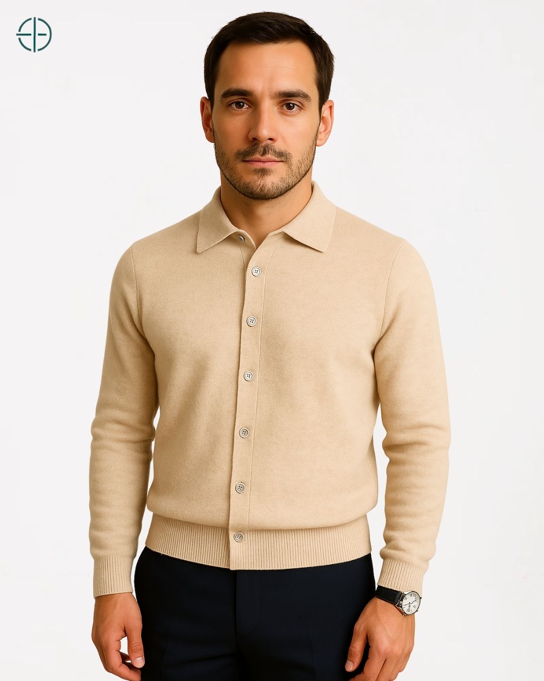 O conforto da caxemira que pode ser sentido através da imagem da blusa.

