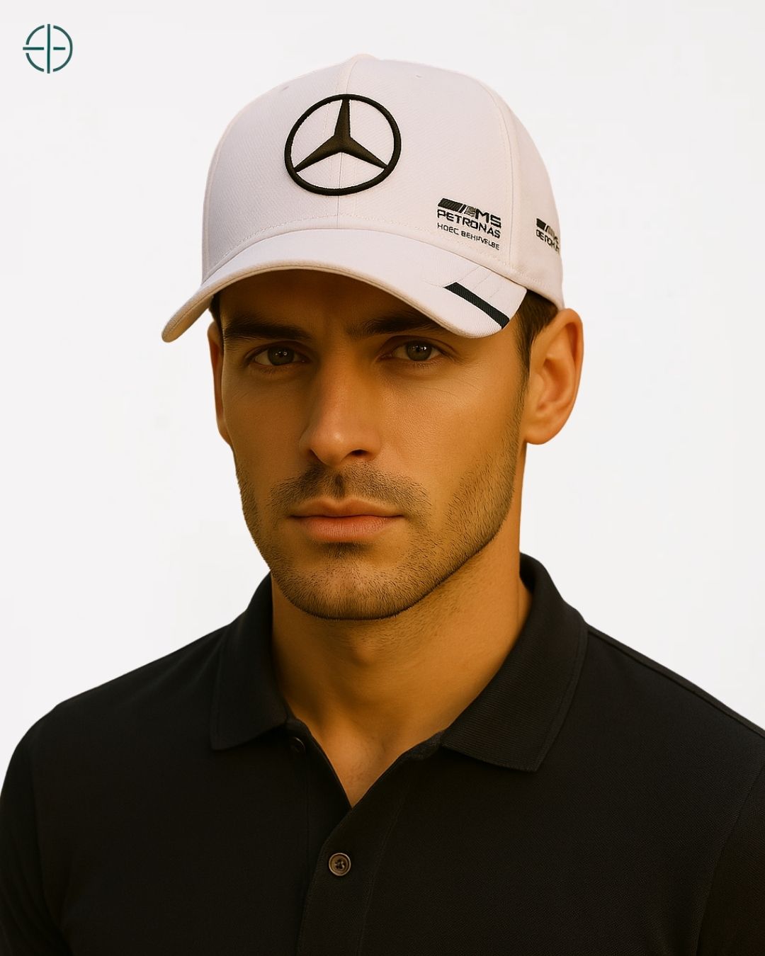 Modelo masculino vestindo boné com estética old money e sobriedade

