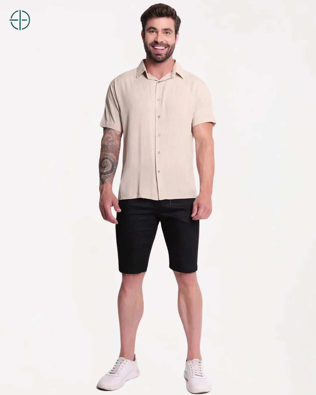 camisa masculina de viscolinho – design refinado e tecido respirável