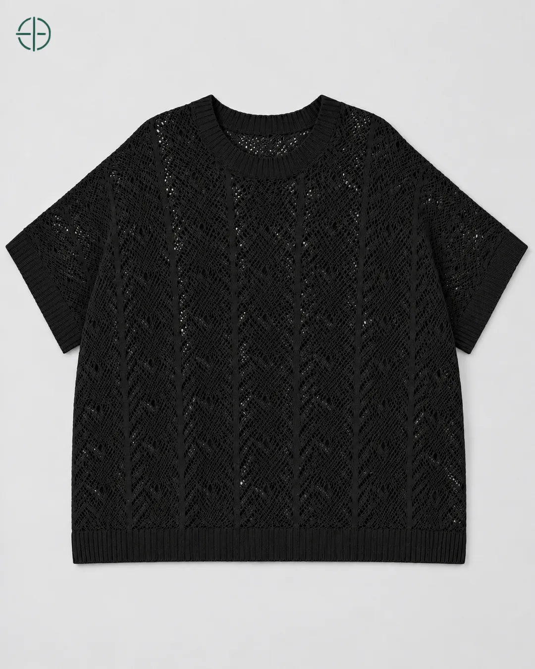 Cardigan Over Tricot 100% Linho Premium, cor Preto, produto isolado de frente. Fotografia de produto Rest Money.