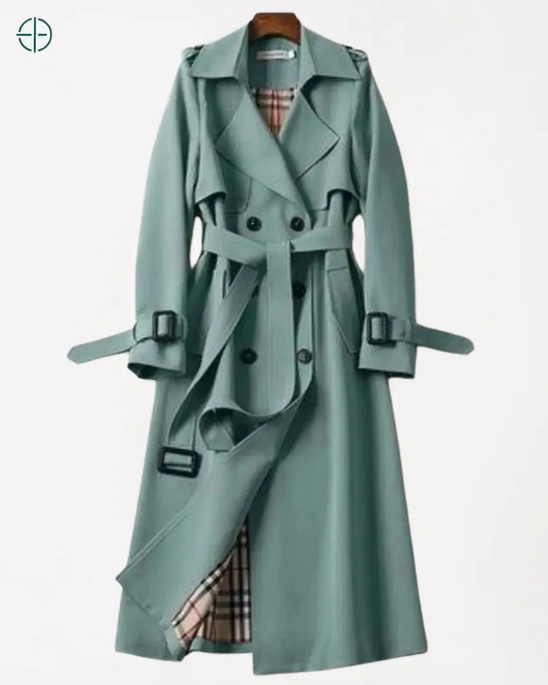 detalhe do abotoamento duplo do trench coat
